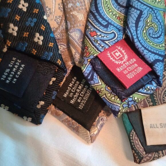 Bundle of 5 Silk Ties. Chaps, Van Heusen, Croft & Barrow, American Living. - Picture 4 of 7